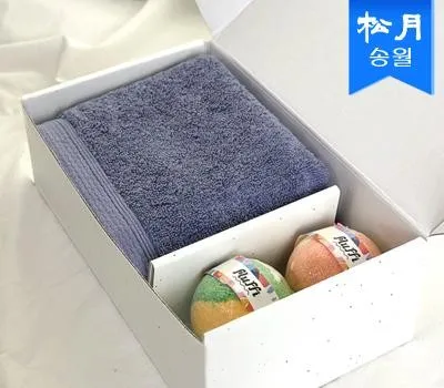 배스밤 수건 기프트세트B160g 코마 40수1밤2