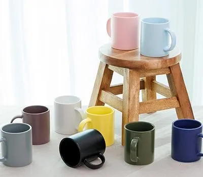 직선 무광올칼라 머그컵 9색 390ml